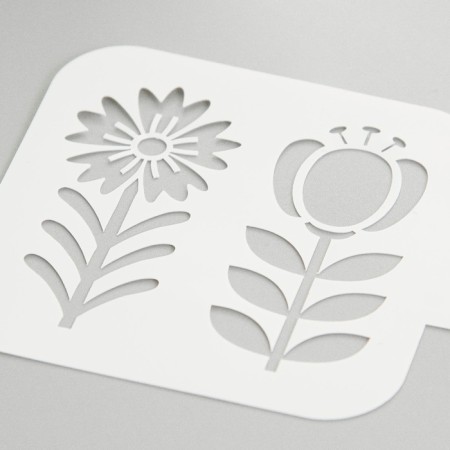Stencil "flowers" 9x9 cm-2