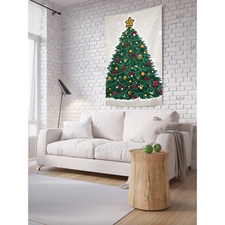 Decorative panel with photo printing "Elepery Christmas tree", vertical, size 100x150 cm