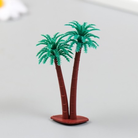 Artificial plant for creativity plastic "Two palm trees" 4,2x6.6 cm