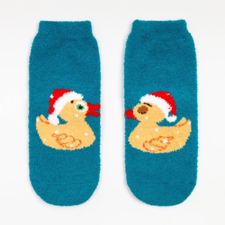 Women's terry socks "ducks", blue color, size 36-40-1