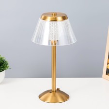 Vilora Table lamp LED USB AKB Gold 15x15x30 cm Risalux