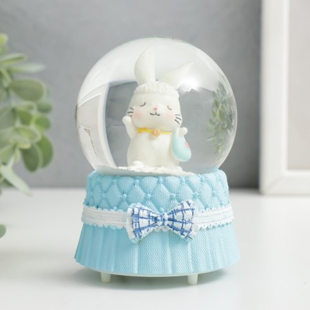 Souvenir Polystone Water Ball Light "White Bunny" mix 6.5x6.5x9.5 cm-2