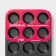 Baking uniform “Jacqueline”, 35 × 26 × 3 cm, 12 cells, d = 6.5 cm, anti -stick coating, black color