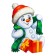 Poster of a cut -off "Snowman with a scarf" Bilateral, 49 x 39 cm
