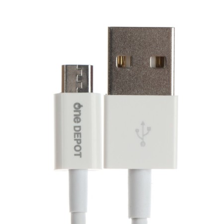 ONE Depot S22V, microUSB cable - USB, 2.4 A, 1 meter, white-1