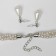 Set 2 objects: earrings, necklace “ladies” torsion, white color in silver, 45 cm