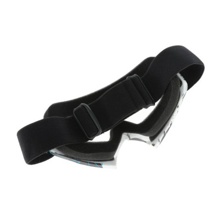 Glass-mask for motorcycle driving, transparent glass, white-blue-black color, OM-23-3
