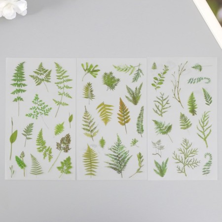 Stickers Plastic "Tropical Leaves" set of 6 sheets 10x18 cm