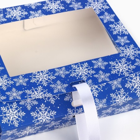 New Year's folding box "Snowflakes" 20 x18 x 5 cm, New Year-2