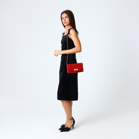 Female bag on a valve, burgundy color-6