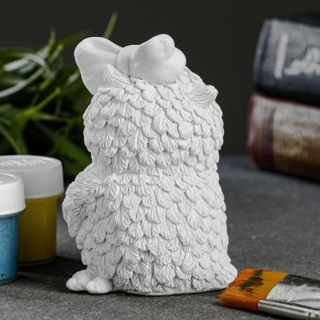 Figure for coloring "Owl with bow" 10x7x6cm-2