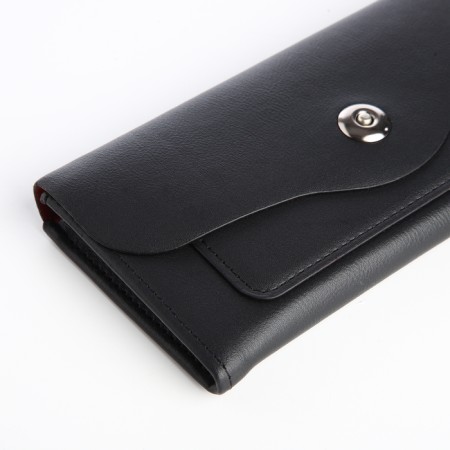 Women's wallet on a magnet, black color-2