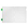 A4 document folder, with green latches, 230 x 305 x 23 mm, transparent case