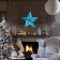Figure "Star with faces" Big Blue metallic, half, 67.6x64.5 cm