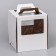 Box for cake 2 windows, with handles, white, 26 x 26 x 30 cm