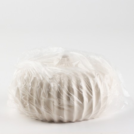 Vase for flowers is decorative, white, handmade, 14 cm x 14 cm x 7 cm.-3