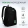 Young backpack from textiles with a zipper, 4 pockets, black/green color