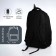 Youth backpack from textiles, 2 lightning departments, 4 pockets, black/gray color
