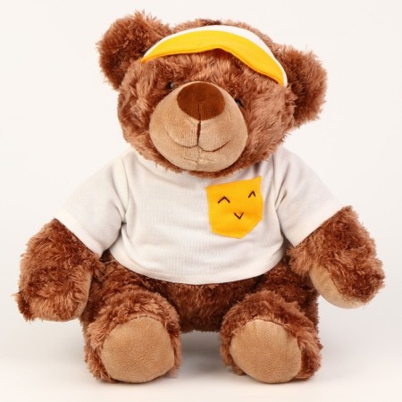 Soft toy "Bear" in a yellow rim, 25 cm