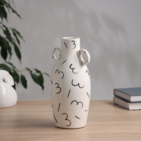 VAZA Ceramics Table "Picasso" (manual painting) curses, 24.5x9.5 cm, black and white 104550-1