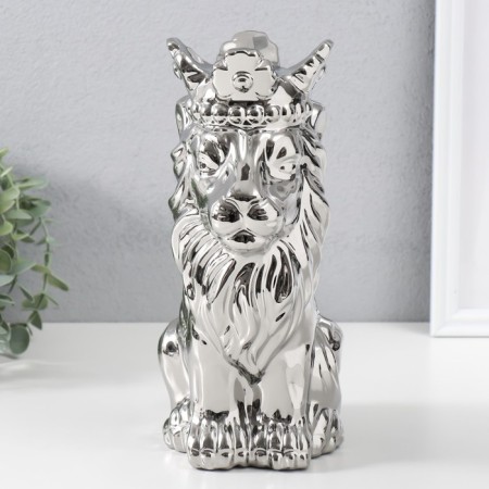 Souvenir Ceramics "Leo in the Crown" silver 17x12x26 cm
