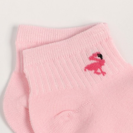 Women's socks shortened "flamingos", light pink color, size 23-25-2