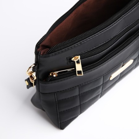 Bag Cross-Bodi with a zipper, black color-6