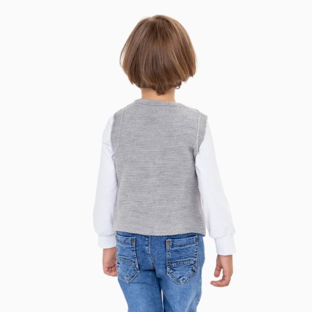 Vest for a boy, gray color, height 98 cm-3