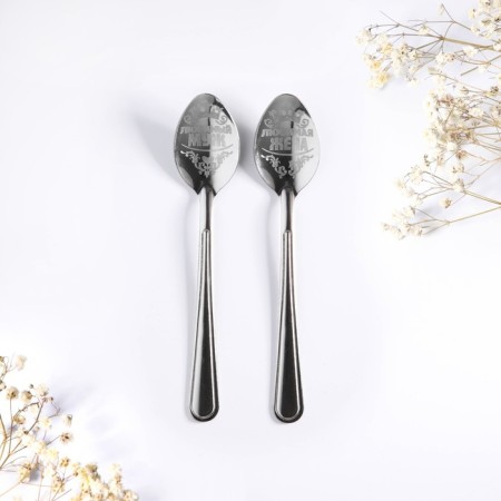 A set of spoons with an engraving “happy pair”, 15.5 x 25.5 cm.-2