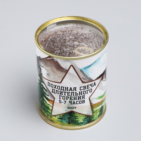 Candle in a tin bank Hile "Zvezda", 7.5x9.5 cm, type No. 1-3