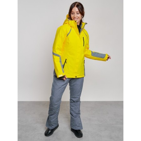 Ski costume female winter, size 44, yellow color-6