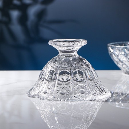 Crystal salad bowl on the leg, d = 13.5 cm-2