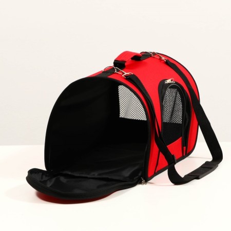 Bag - Animal carrying, 2 entrances, 40 x 25 x 28 cm, red-2