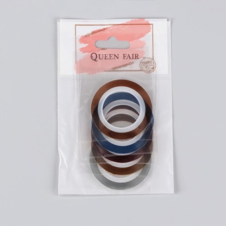 Adhesive tape for decor, 5 pcs, 1 mm, 18 m, multi -colored-3