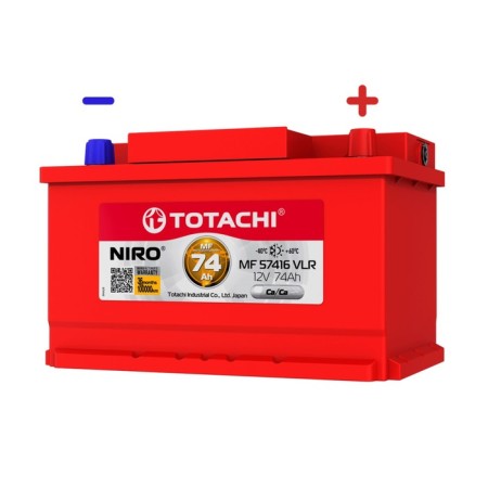 The battery Totachi Niro MF 57416 VLR, 74 Ah, reverse polarity
