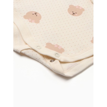 Body baby with long sleeve, beige color, height 68 cm-3
