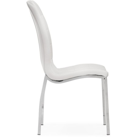 Stool on the metal frame DC2-092-2 Metal/eco-leather, chrome/white 42x61x98 cm-2