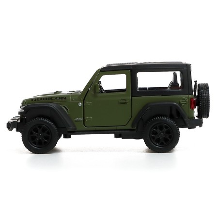 Metal jeep wrangler, 1:32, inertia, color is matte green-1