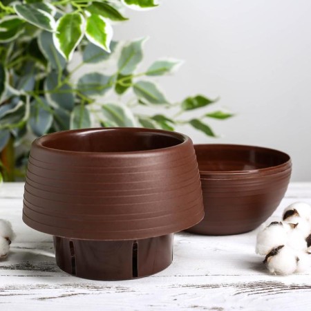 Pot for flowers "Japan", 2 l, the color is dark brown-2