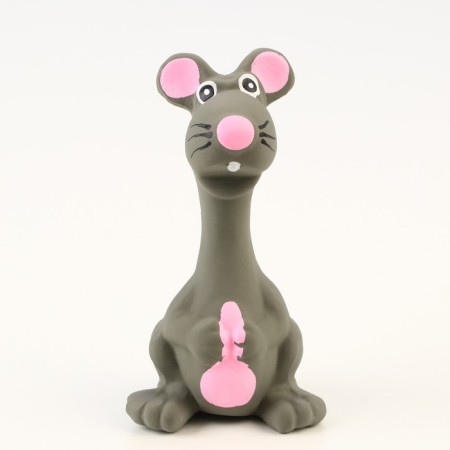 Bruttail toy for dogs from latex "Mouse", 10 cm, gray-1