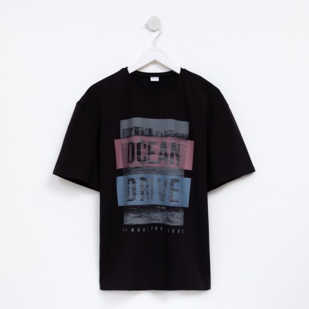 Men's T-shirt Minaku "Ocean" Color Black, Rr. 54-5