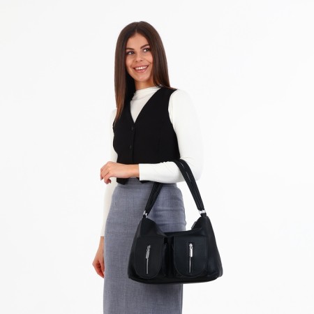 Bagon-tout on lightning, 3 outer pockets, black color-1