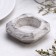 Square Square from gypsum with beveled corners is small, 9x3.5cm, marble with black stripes