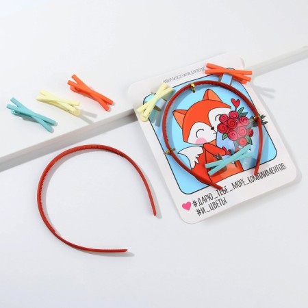 Fit and hair clips (3 pcs.) "Fox", set