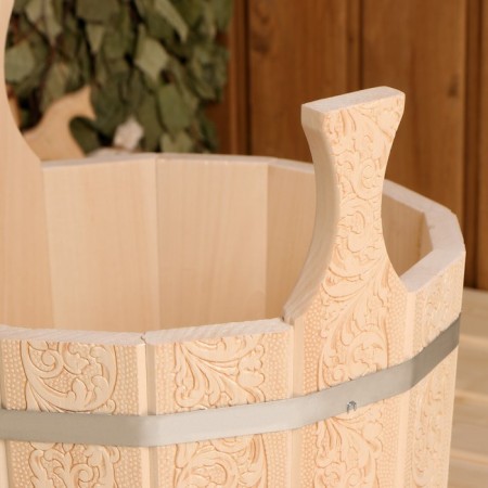 Gang made of linden, 10 l, with embossing, patterns-4