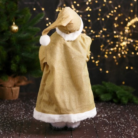 Santa Claus "in a cap, a gift and berries" 46 cm, gold-2