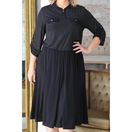 Female dress, size 60, black color-1