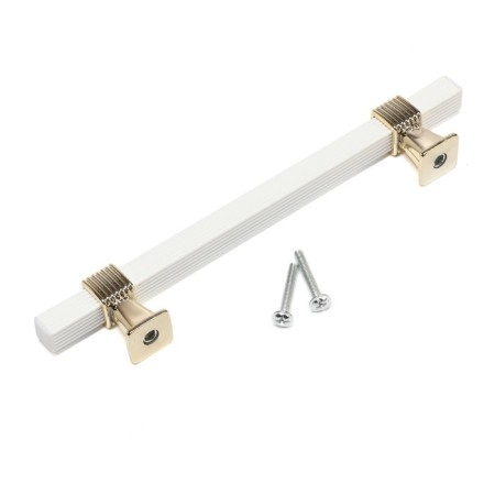 Cappio pk117 bracket handle, m/o 128 mm, white/gold color-4
