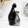 Figure "Cat with a kitten" black with silver, 16x26cm