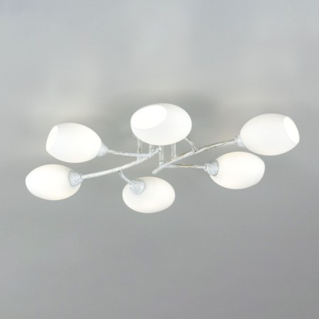 Ceiling chandelier Citilux "Florida" CL148160, 80x55x14.5 cm, 6x60W, E14, white color-5